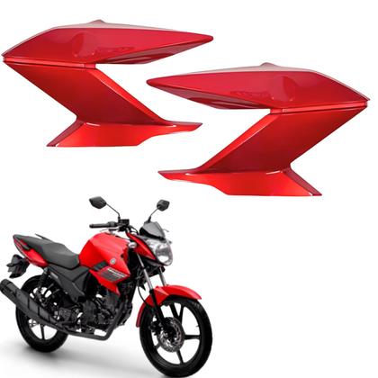 Imagem de Kit Par Aba Tanque Guia de Ar Ys Fazer 150 Vermelho 2024 Metálico