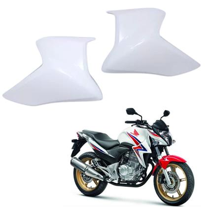 Imagem de Kit Par Carenagem Aba Aleta Guia Ar Tanque Branco Ross Honda Cb300r 2014