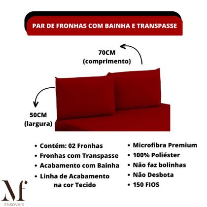 Imagem de Kit PAR de Fronha com Bainha (2 Un) Capa de Travesseiro Microfibra Premium 150 FIOS