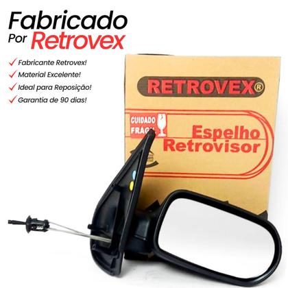 Imagem de Kit Par Retrovisor Externo Fiat Palio Strada Fire 2001 2002 2003 Direito e Esquerdo Com Controle para 2 Portas