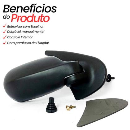 Imagem de Kit Par Retrovisor Externo Fiat Palio Strada Fire 2001 2002 2003 Direito e Esquerdo Com Controle para 2 Portas