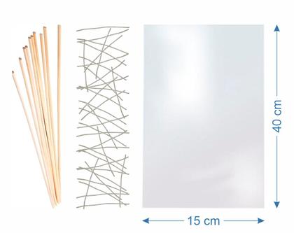 Imagem de Kit Para 100 Algodão Doce Vareta + Saco 15x40 + Amarrilho