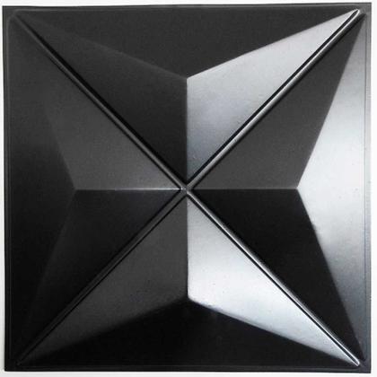 Imagem de Kit Para (1m²) Placa 3D PVC 50x50 Painel Ripado Revestimento de Parede 4 UN