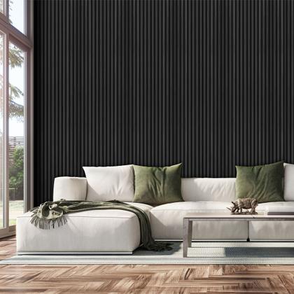 Imagem de Kit Para (1m²) Placa 3D PVC 50x50 Painel Ripado Revestimento de Parede 4 UN