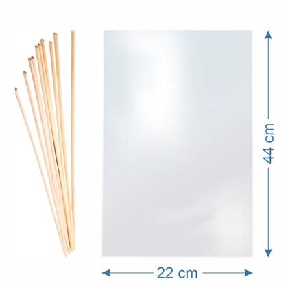 Imagem de Kit Para 200 Algodão Doce Vareta Palito + Saco 22x44