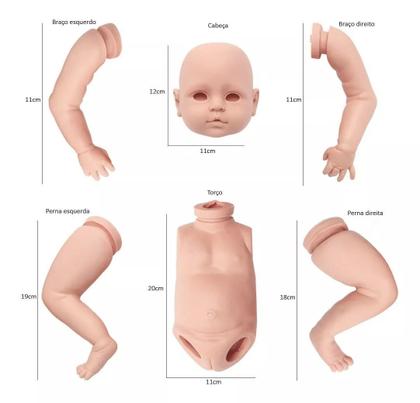 Imagem de Kit Para Arte Reborn Com Torso De Vinil Silicone Articulado