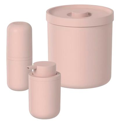 Imagem de Kit Para Banheiro Lixeira 6L + Porta Sabonete 300ml + Porta Escova KTE147 - Ou