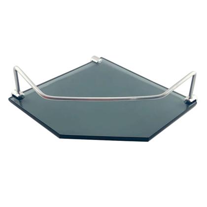 Imagem de Kit Para Banheiro Luxo Premium Alumínio  Sextavado Vidro Fumê