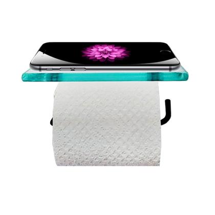 Imagem de Kit Para Banheiro Luxo Premium Preto Modelado Vidro Incolor