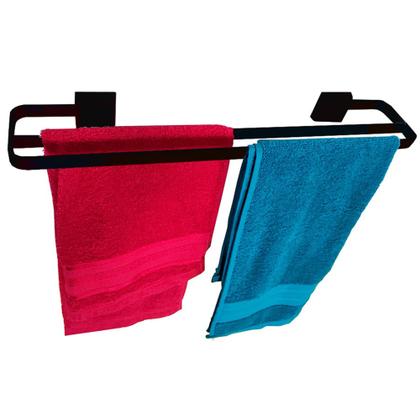 Imagem de Kit Para Banheiro Luxo Premium Preto Modelado Vidro Incolor