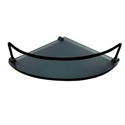 Imagem de Kit Para Banheiro Topázio Luxo Preto Vidro Modelado Fumê