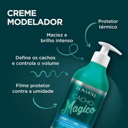 Imagem de Kit para Cabelos Cacheados Lowell Cacho Mágico 4 itens 4040