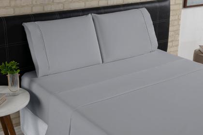 Imagem de Kit para cama casal padrão com 2 lençois e 2 fronhas 400 fios micropercal toque macio