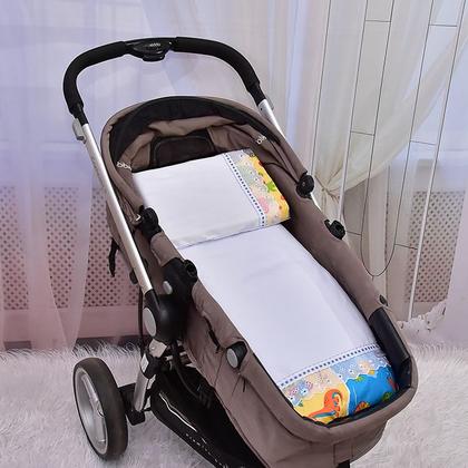 Imagem de Kit Para Carrinho De Bebê 4 Peças Malha De Fio Penteado Texnew