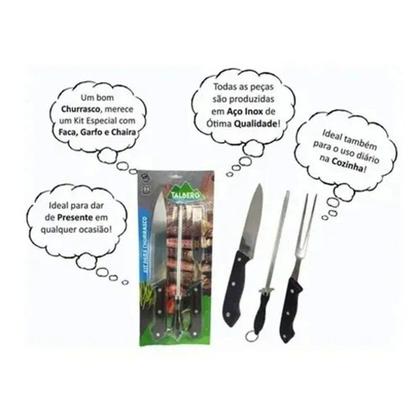 Imagem de Kit para Churrasco Faca Chaira Garfo