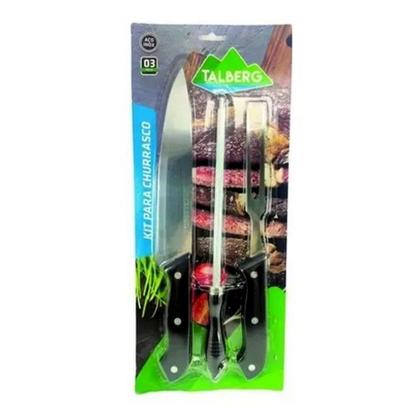 Imagem de Kit para Churrasco Faca Chaira Garfo