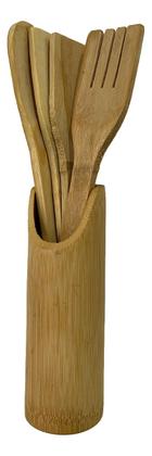 Imagem de Kit para Cozinha com Tábua Pilão e Conjunto Talheres De Pau