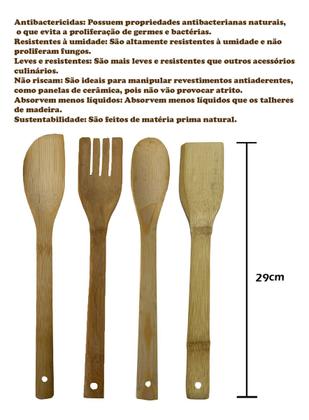 Imagem de Kit para Cozinha com Tábua Pilão e Conjunto Talheres De Pau