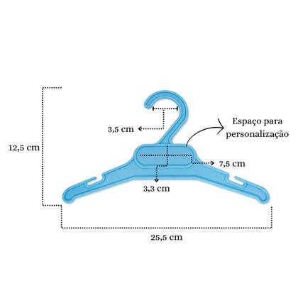 Imagem de Kit Para Crianças Até 05 anos 30 Unidades De Cabide Azul Para Organização