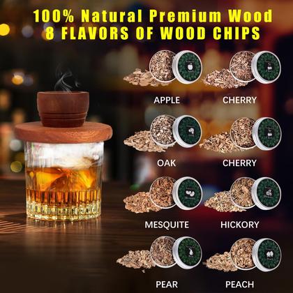 Imagem de Kit para fumantes de coquetel Yecuip Whisky com tocha e 8 lascas de madeira