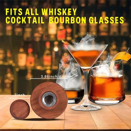 Imagem de Kit para fumantes de coquetel Yecuip Whisky com tocha e 8 lascas de madeira