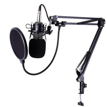 Imagem de Kit para Gravação Profissional Microfone Condensador Unidirecional Pop Filter Podcast Entrevista Estúdio Canto Youtuber