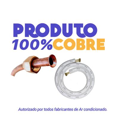 Imagem de Kit Para Instalação De Ar Condicionado 1/4 3/8 2 Metros Com Suporte 450mm PP 4 Vias 1.5