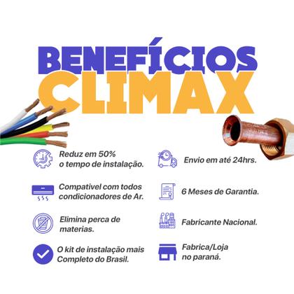 Imagem de Kit Para Instalação De Ar Condicionado 1/4 3/8 2 Metros Com Suporte 450mm PP 4 Vias 1.5