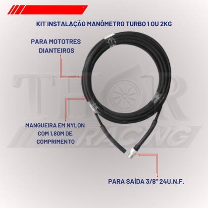 Imagem de Kit para instalação de manômetro turbo em nylon 1 e 2kg com 1,80m 611n cronomac