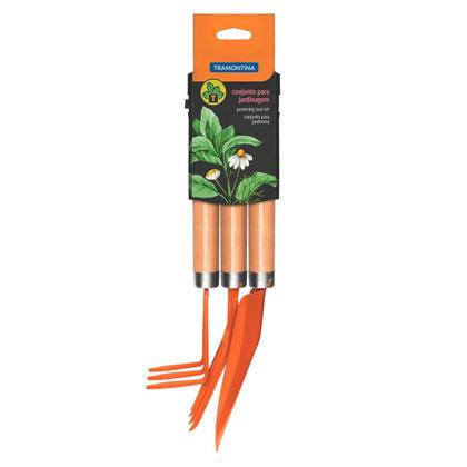 Imagem de Kit para Jardinagem 3 Peças com Cabo de Madeira Tramontina