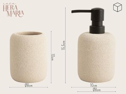 Imagem de Kit Para Lavabo Banheiro Dispenser Porta Sabonete Bandeja Organizadora E Porta Escovas Para Pia Luxo