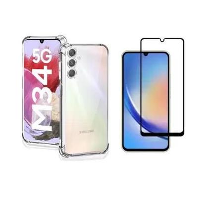 Imagem de Kit para M34 Capa Capinha Transparente + Película 3D de Vidro para Samsung Galaxy M34 5g