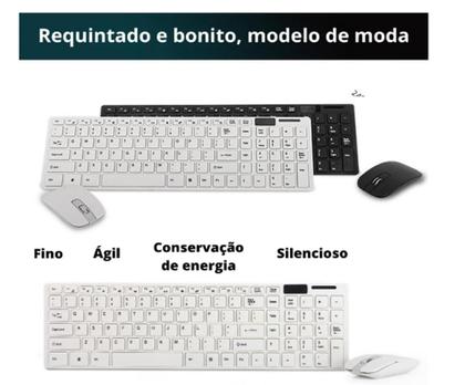Imagem de Kit Para Notebook Teclado E Mouse Sem Fio Usb E Suporte
