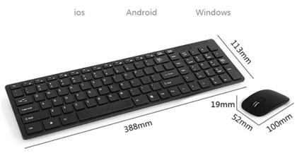 Imagem de Kit Para Notebook Teclado E Mouse Sem Fio Usb E Suporte