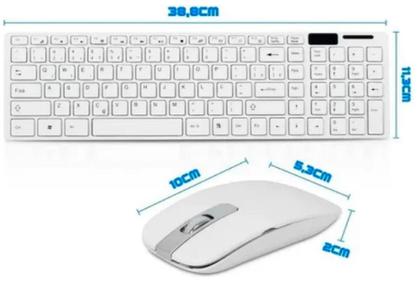 Imagem de Kit Para Notebook Teclado E Mouse Slim Sem Fio Usb E Suporte 