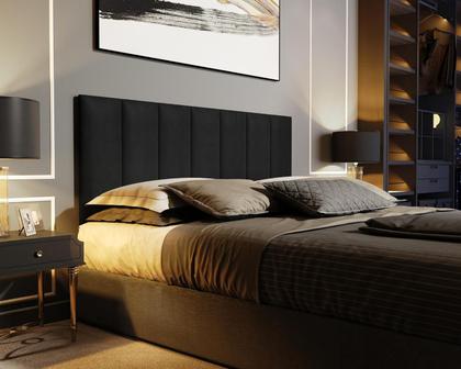 Imagem de Kit para o quarto cabeceira madri 1,60 e 2 mesas de cabeceira mix preto envia somente 01 kit