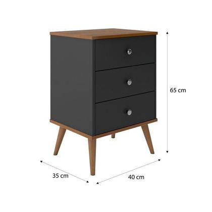 Imagem de Kit para o quarto cabeceira madri 1,60 e 2 mesas de cabeceira mix preto envia somente 01 kit