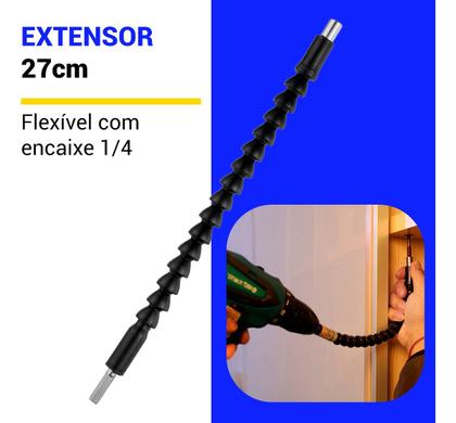 Imagem de Kit Para Parafusadeira Adaptador Angular Curto Longo + Cabo