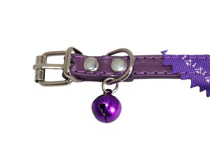 Imagem de Kit Para Passeio Com Guia Comprida 5 Metros Azul E Coleira Bandana P Roxa
