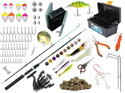 Imagem de Kit Para Pesca C/ Vara 1,35m (2 Partes) + Molinete + Caixa C/ Acessórios (Ref. 45)