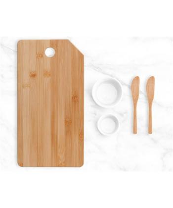 Imagem de Kit para Petisco com Tábua, Espátulas e Ramekins Welf 5 peças