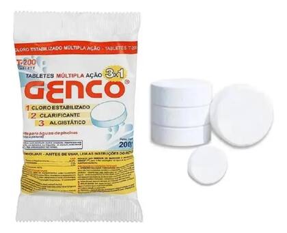 Imagem de Kit Para Piscinas Margarida 5 Pastilhas 3em1 Genco Peneira