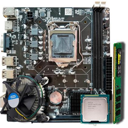 Imagem de Kit Para Reparo de Computador, Placa Mãe GT-H61, Processador Core i3-3220, Cooler, Memória RAM 8GB DDR3