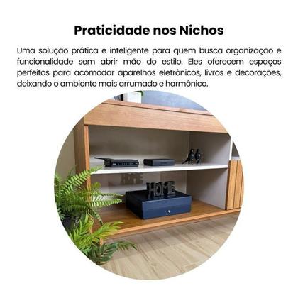 Imagem de Kit para Sala de Estar Rack Ripado e Aparador e Mesa de Centro City