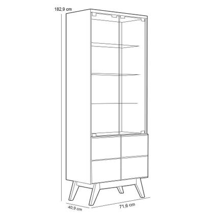 Imagem de Kit Para Sala De Jantar Buffet íris Com Cristaleira Martin C04 Off White Matte Freijó - Lyam