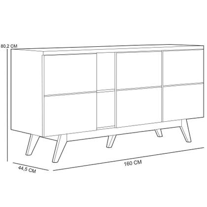 Imagem de Kit Para Sala De Jantar Buffet íris Com Cristaleira Martin C04 Off White Matte Freijó - Lyam
