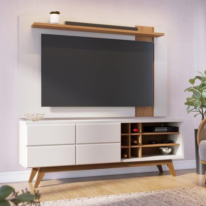 Imagem de Kit para Sala Rack com Painel TV Mesa de Centro Off White Freijó Colibri