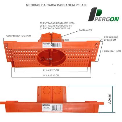 Imagem de Kit para sua Laje Conduíte Laranja Reforçado Pergon 3/4"x 200mts + 20x Lajotas de Teto 27/30cm + b