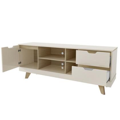 Imagem de Kit para Sua Sala de Estar Rack e Mesa de Centro e Mesa Lateral de Apoio Michigan