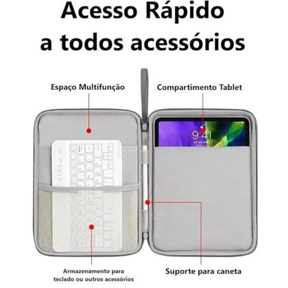 Imagem de Kit Para Tablet Xiaomi Redmi Pad SE 11" Pasta Case Rosa + Teclado e Mouse sem fio Bluetooth